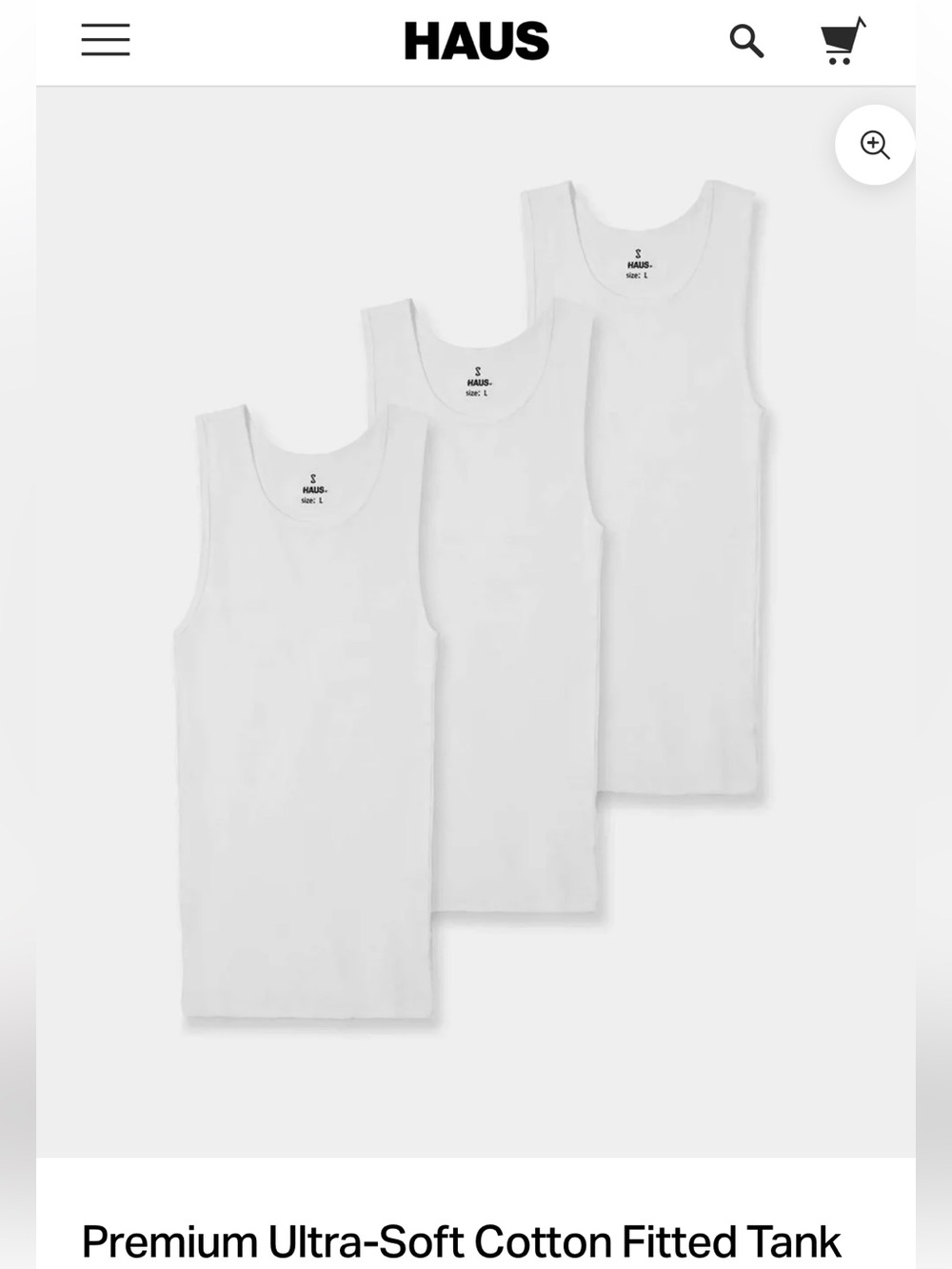 HAUS White Men's Cotton Fitted Tank Top - 3-Pack